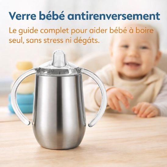 Verre bébé antirenversement : le guide complet pour aider bébé à boire seul, sans stress ni dégâts
