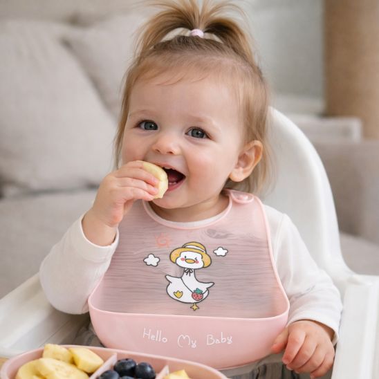 Bavoir en silicone - Imperméable taille 31,5 x 23,2 cm pour bébé