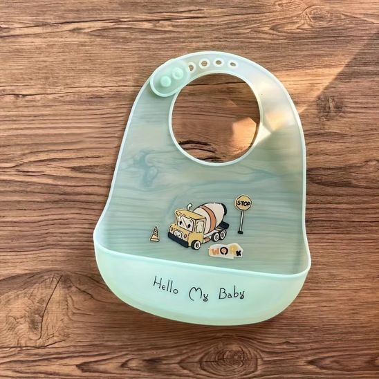 Bavoir en silicone - Imperméable réglable avec boutons ajustables