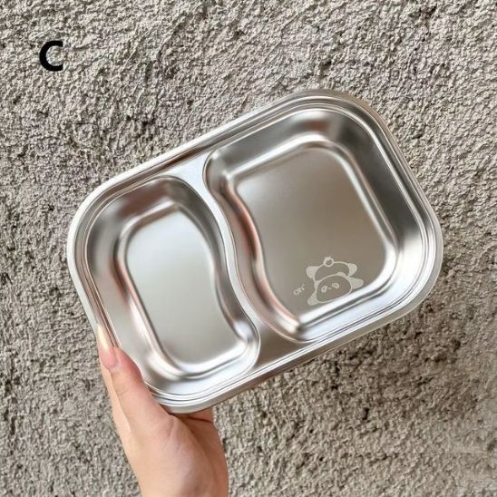 Assiette bebe compartimentt facile à nettoyer en acier inoxydable