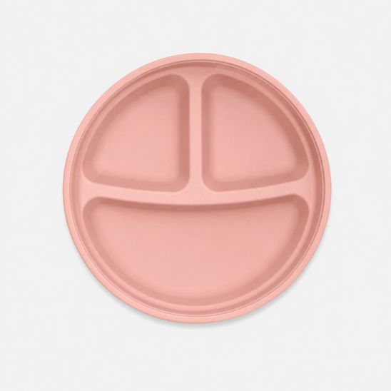 Coque en silicone rose seule, sans le plateau inox, vue de dessus
