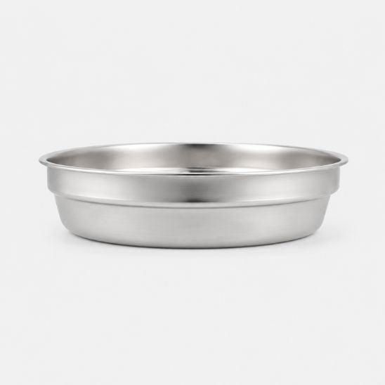 Plateau compartimenté en inox seul, vue de trois quarts