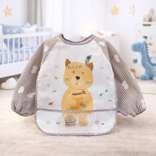 Bavoir bébé longue manche unisexe pour activité peinture