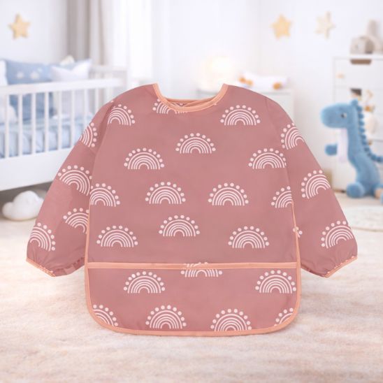 Bavoir bébé manches longues imperméable avec dessins animés mignons pour enfant