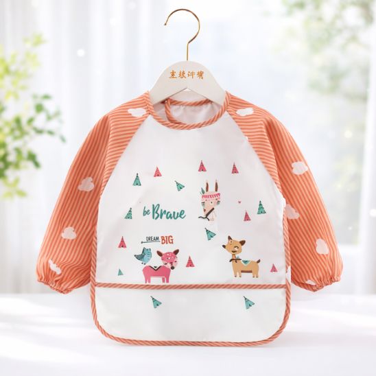 Bavoir bébé manches longues imperméable idéal pour les repas et collations