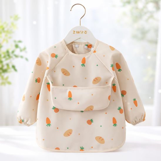 Bavoir bébé type smock pour l’apprentissage des repas