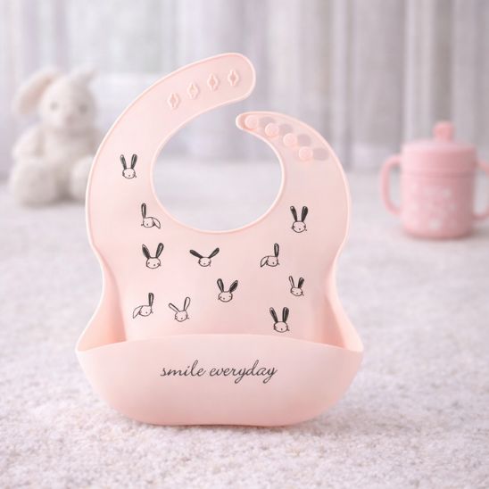 Bavoir pour bebe silicone impermeable avec fermeture reglable