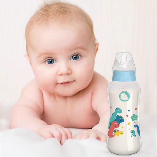 Biberon Dinosaure 240ml pour bébé, grande capacité avec tétine effet sein