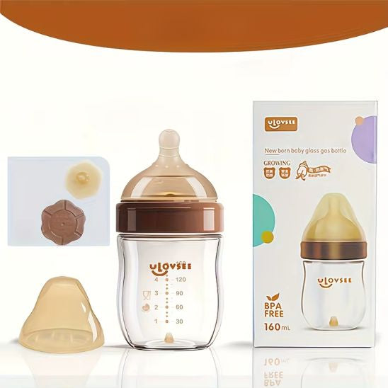 Biberon en verre pour bébé avec design élégant