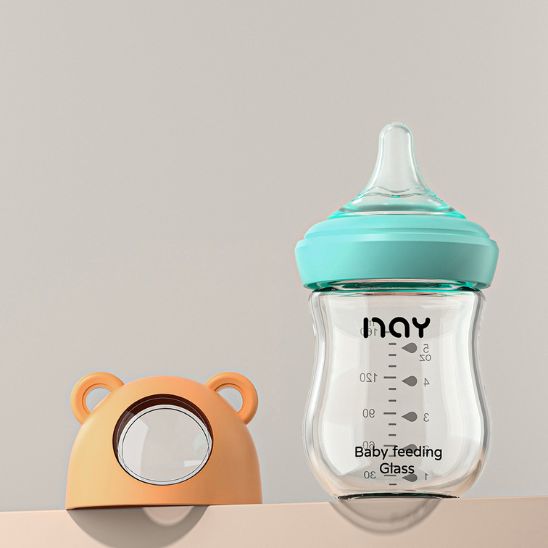 Biberon en verre bébé ergonomique facile à tenir