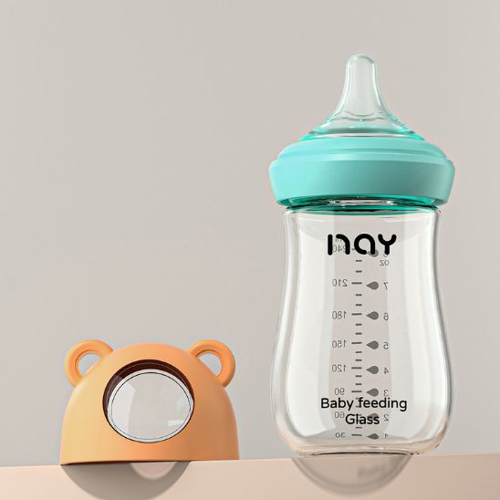 Biberon en verre bébé transparent avec graduations pratiques