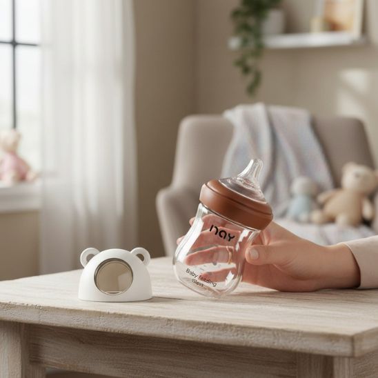 biberon en verre avec tétine silicone souple