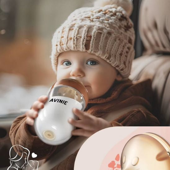 Biberon en verre avec tétine souple anti-confusion sein-tétine