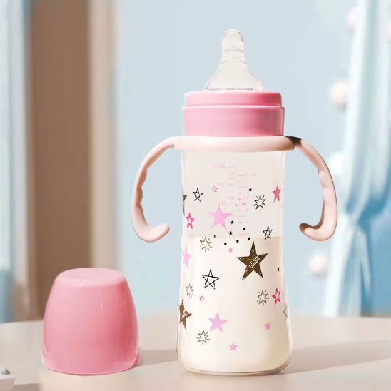 Biberon étoile d’amour rose 330 ml bébé, design doux et rassurant