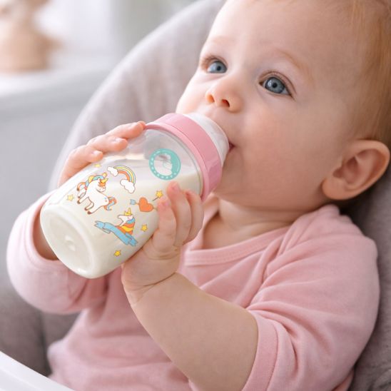 Biberon licorne 240ml bébé, grande capacité et anti-coliques