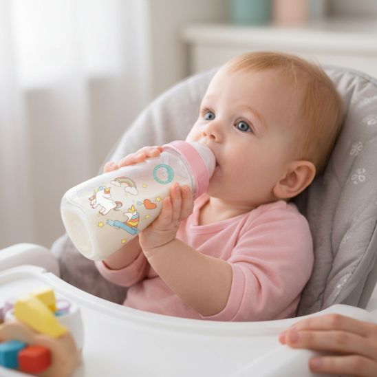 Biberon licorne anti-coliques avec système AVS intégré