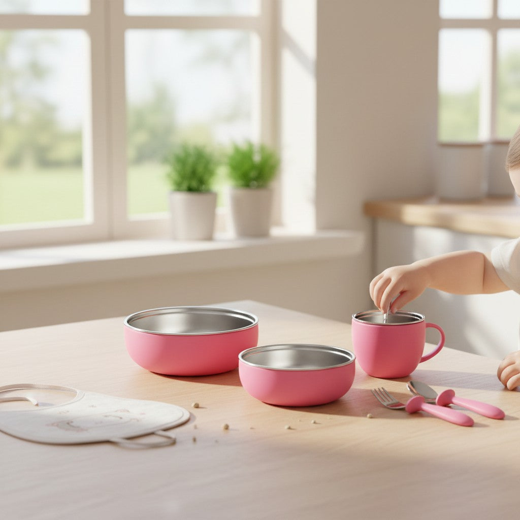 Bol bébé inox antidérapant pour premiers repas