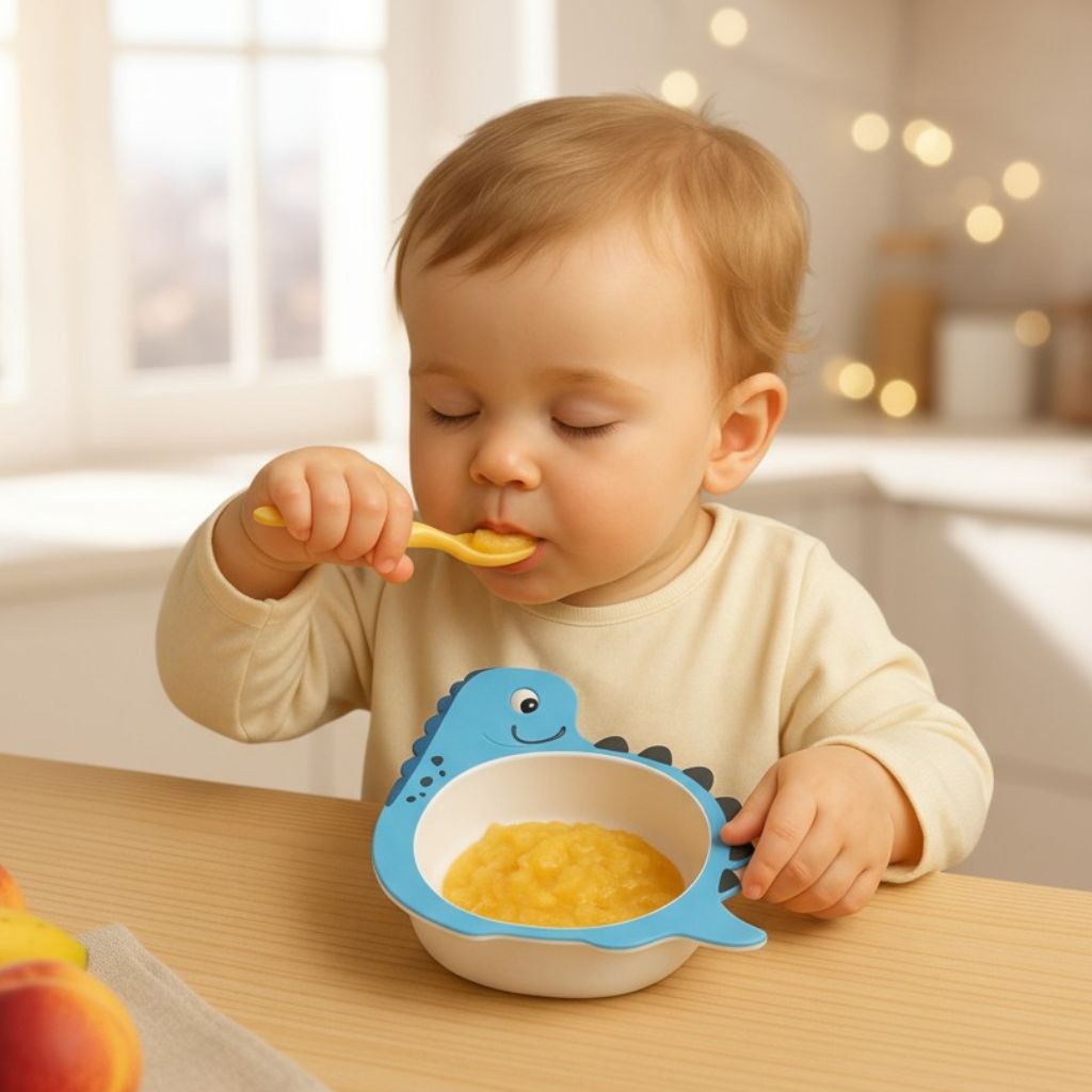 bol enfant dinosaure bleu amusant pour repas bebe – Bébé-Miam
