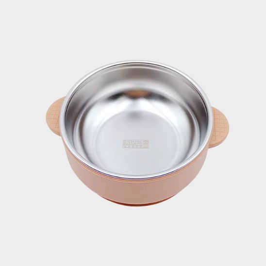 Bol inox bebe orange avec ventouse detachable