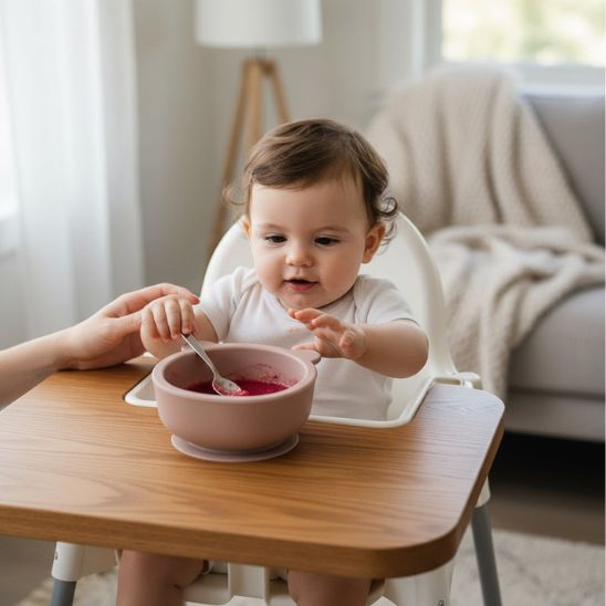 Bol bébé marron clair en forme d’ourson, esthétique et facile à nettoyer