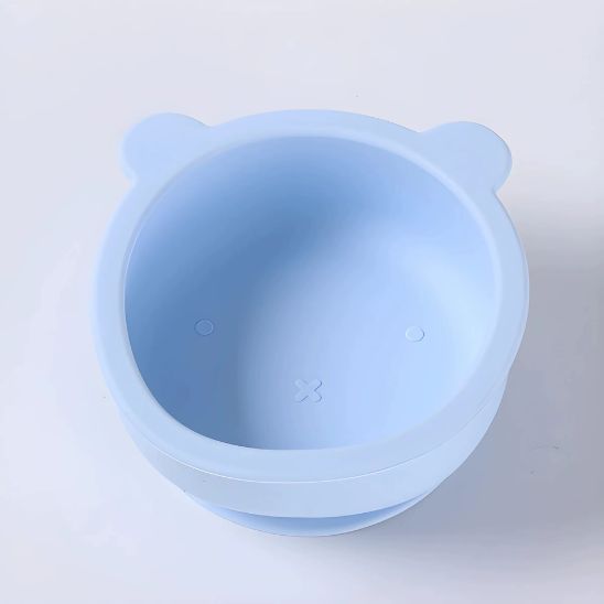 Bol silicone bebe bleu clair, design apaisant et texture douce