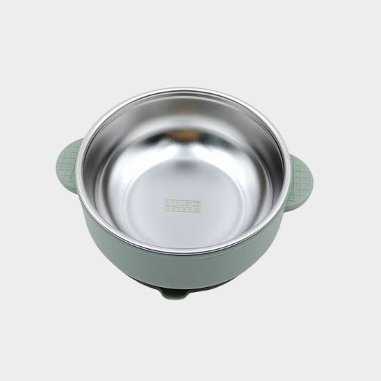 Bol en inox vert avec ventouse silicone bebe