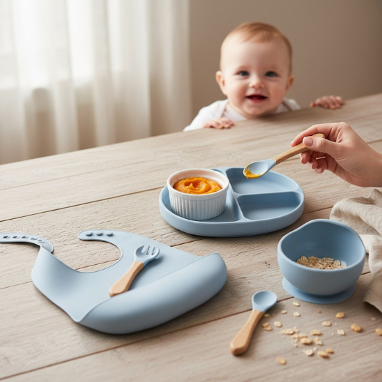 Coffret bebe repas Bébé Miam – Accessoires repas bébé antidérapants et souples