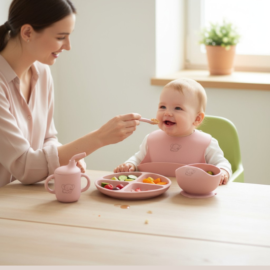 Coffret repas bébé fille - Set 6 pièces
