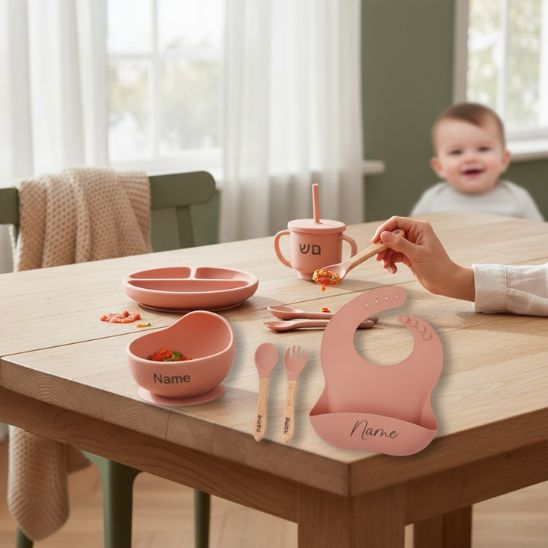 Coffret repas bébé personnalisé avec prénom Bébé Miam – Bol ventouse et tasse gravée