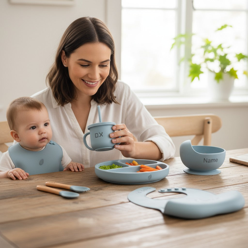 Coffret repas personnalisé bébé Bébé Miam – Ensemble repas bébé gravé
