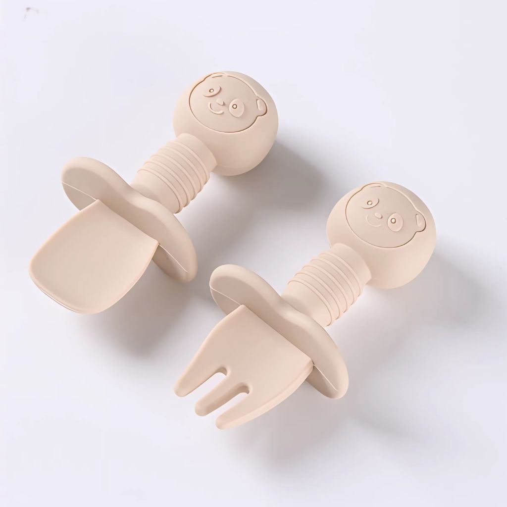 Cuillère silicone bébé tête panda adorable