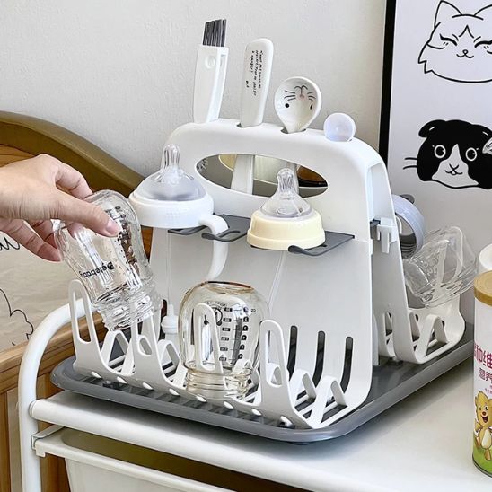 Egouttoir biberon bébé pratique pour sécher tétines et biberons sans contact