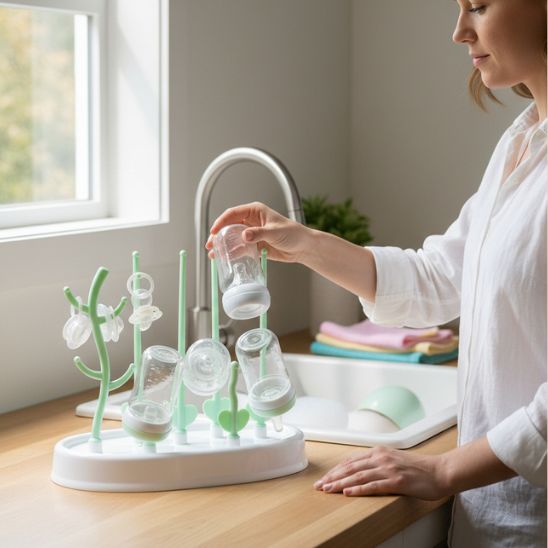 Égouttoir biberon facilitant l’organisation quotidienne des parents avec bébé