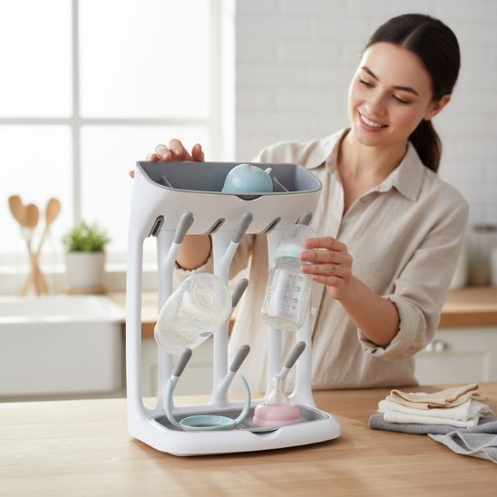Égouttoir biberon avec plateau amovible pour un nettoyage simple et rapide
