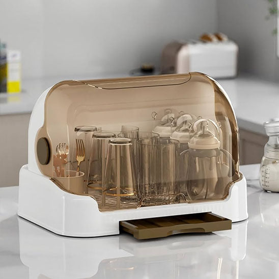 Egouttoir biberon & rangement avec panier amovible pour petits accessoires bébé