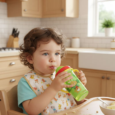 ensemble de trois gobelets bébé anti fuite motifs animaux