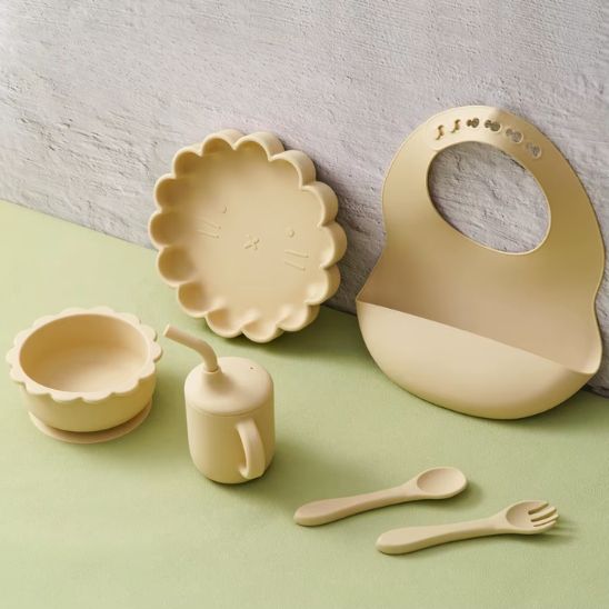 Set repas bebe beige silicone lion vaisselle enfant Bébé Miam