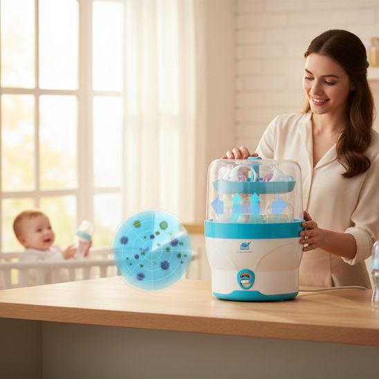 Sterilisateur biberon grande capacité pour jusqu’à 6 biberons