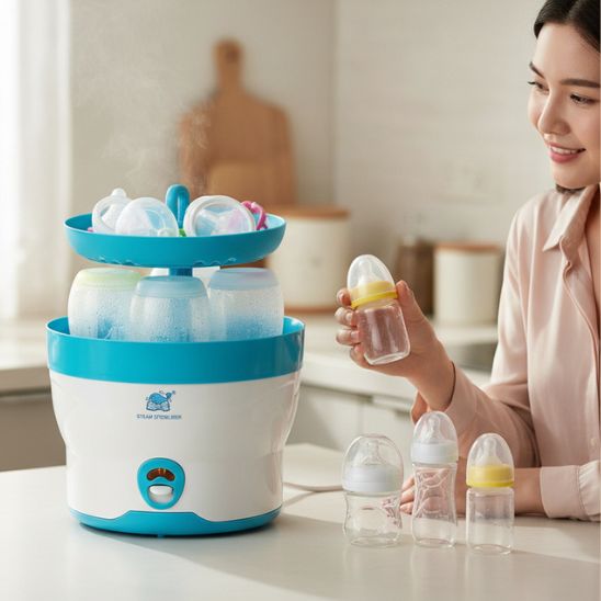 Sterilisateur biberon facile à utiliser avec bouton de démarrage