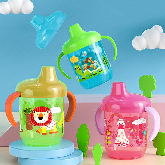 tasse bébé rose anti fuite motif animal Bébé-Miam™