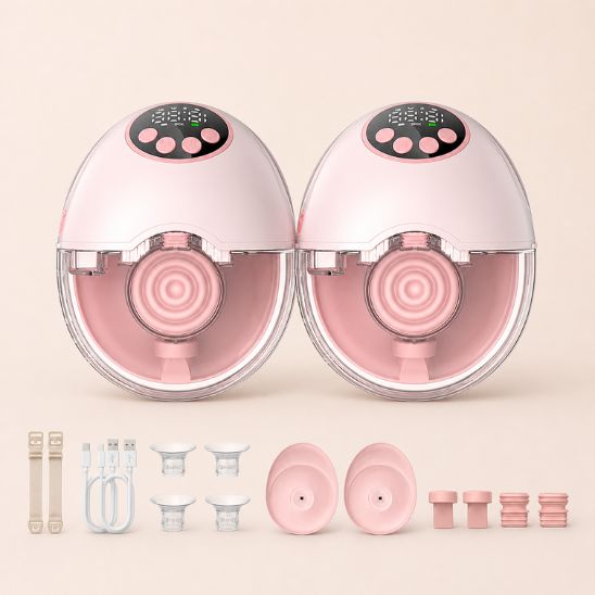 Contenu boite tire lait electrique double rose base chauffante UV brides incluses