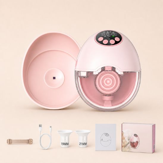Contenu boite tire lait electrique simple rose base chauffante UV brides incluses