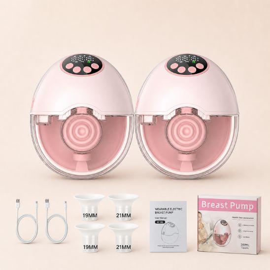 Tire lait electrique sans fil double rose avec brides 19mm et 21mm incluses