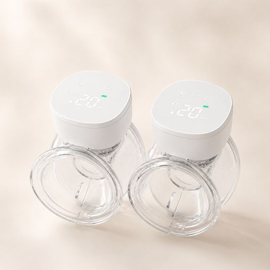 Tire-lait main libre double expression vue de dessus — écran LED allumé