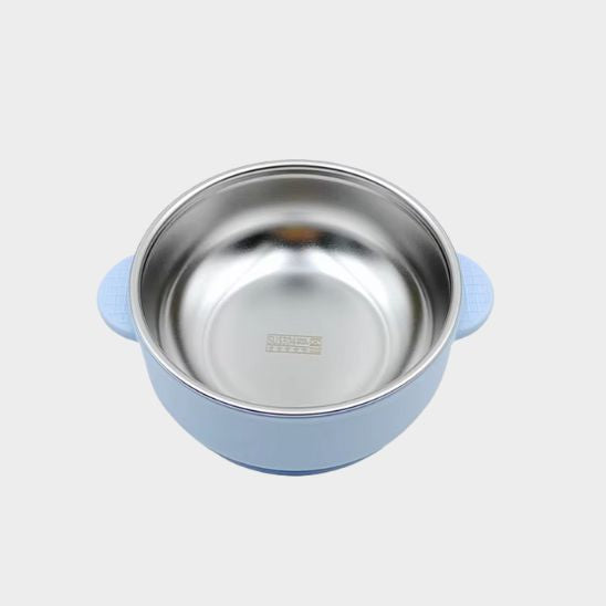 Vaisselle bebe inox bleu ciel douce et apaisante