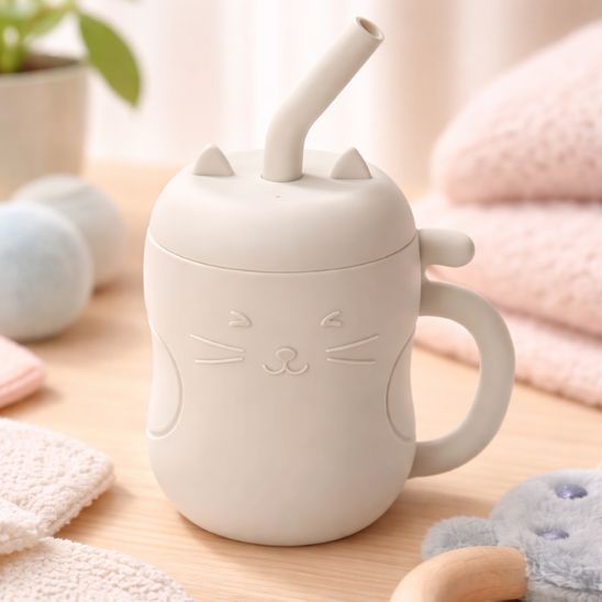 Verre bébé anti-renversement – Gourde paille enfant sans fuite