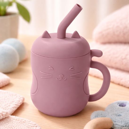 Verre bébé anti-renversement – Gourde paille enfant ergonomique