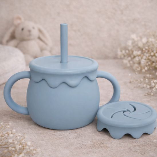Verre bébé anti-renversement paille et collation sans renverser