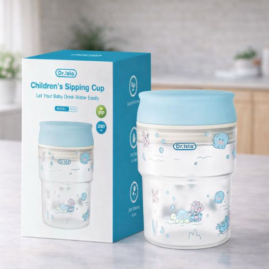 Verre bébé antirenversement 360° sans bec pour apprendre à boire comme un grand – Bébé-Miam™