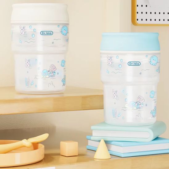 Verre bébé antirenversement 360° en silicone alimentaire sans BPA – Bébé-Miam™